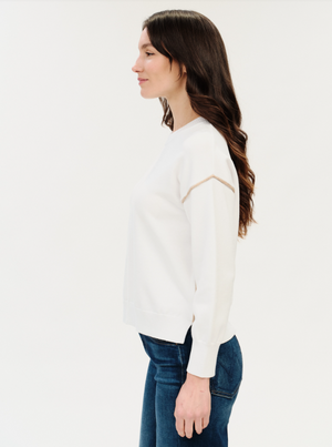 Sable crew nck exposed seam sweater-Six Fifty Sf1557