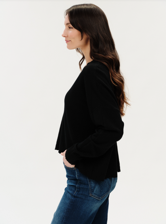 Geneva v nck frayed trim sweater-Six Fifty SF0270