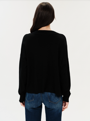 Geneva v nck frayed trim sweater-Six Fifty SF0270