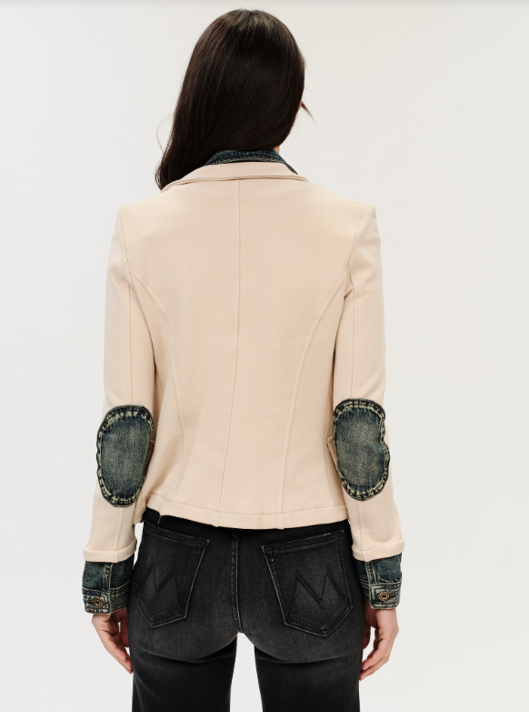 Clarissa mixed media jkt warm sand-Six Fifty SF101