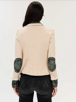 Clarissa mixed media jkt warm sand-Six Fifty SF101