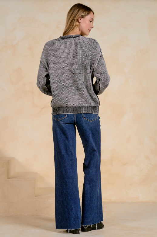 Crewneck melange sweater-Elan SW11724
