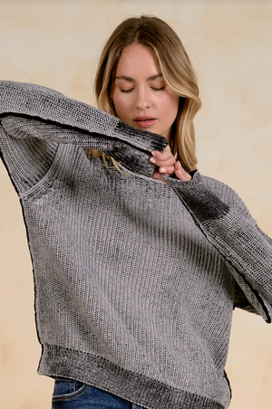 Crewneck melange sweater-Elan SW11724