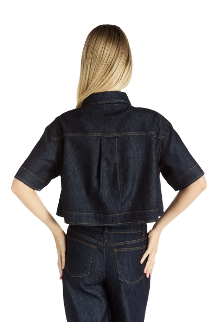 S/S boxy denim shirt -Tractr 99572-D1zz