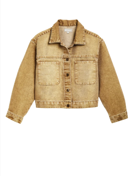 Lurex khaki trucker jacket-Tract 95221-K7TF