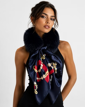 Fox Collar w/Silk Scarf-Mitchie's COMK10