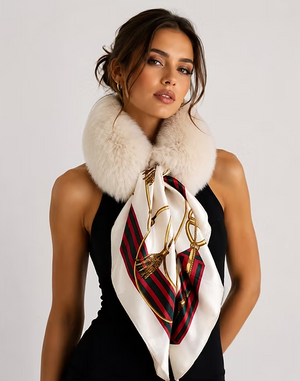 Fox Collar w/Silk Scarf-Mitchie's COMK10