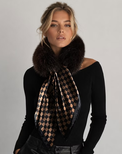 Fox Collar w/Silk Scarf-Mitchie's COMK10