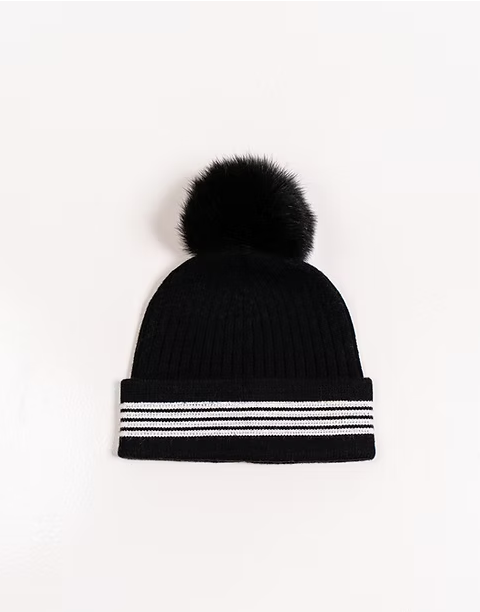 Rhinestone cuff & fox pom pom hat-Mitchie's HTA191