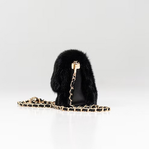 Mink cross body clutch w/ chain-Mitchies BGLY02