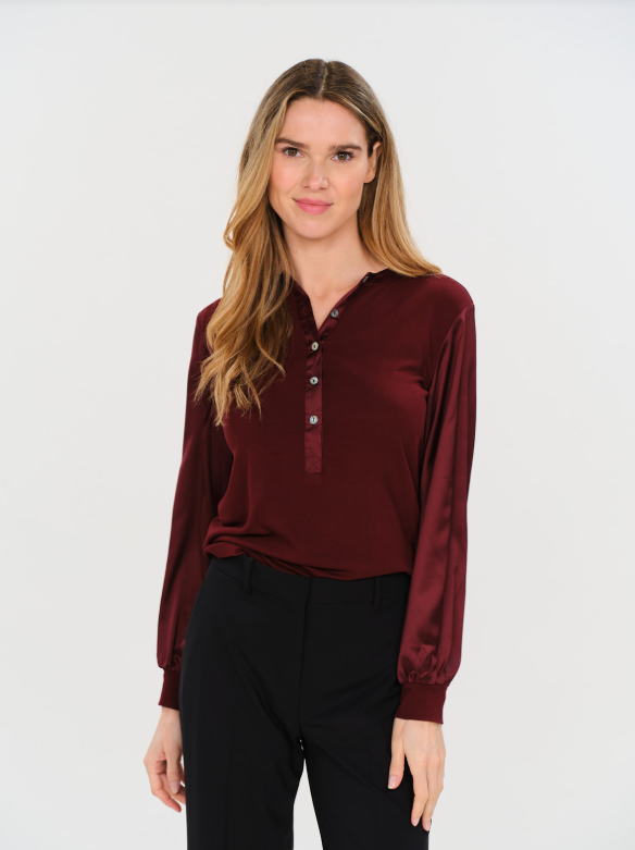Janie satin slv top-Six Fifty SF2609