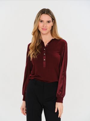 Janie satin slv top-Six Fifty SF2609