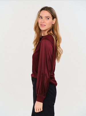 Janie satin slv top-Six Fifty SF2609