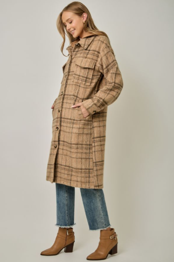 twofer plaid hoodie jkt-Mystree 61634