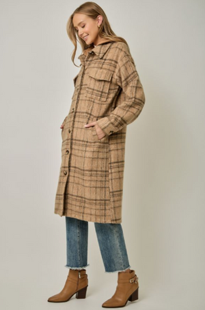 twofer plaid hoodie jkt-Mystree 61634