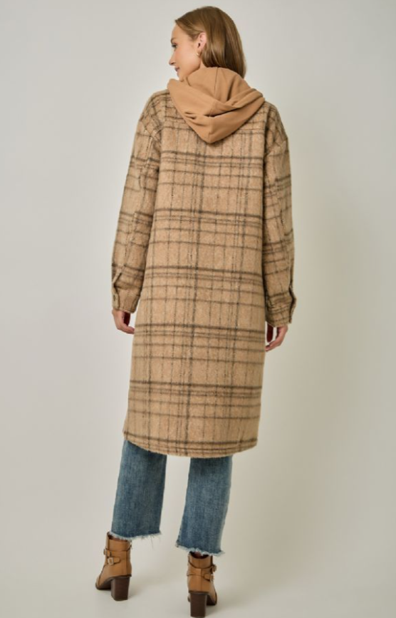 twofer plaid hoodie jkt-Mystree 61634