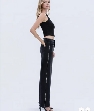 High rise nail head jean-Vervet