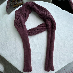 Cable knit infinity scarf w/slv wine-Accity CWASC1537