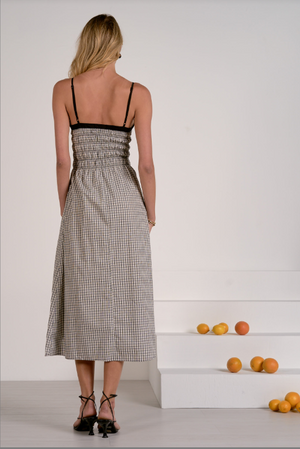 Gingham maxi dress-Elan plp50445