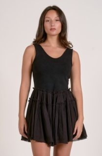 short bubble skirt tank dress-Elan wkr50207