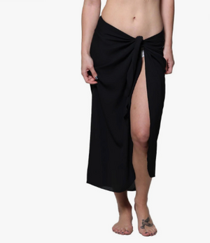 georgette long sarong black -J. Valdi J001