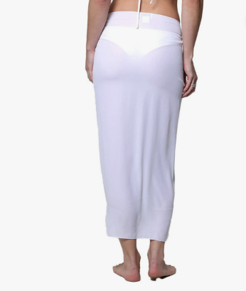 georgette long sarong white -J. Valdi J001