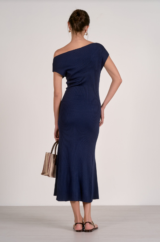elan off the shoulder dress Elain Satin Off Shoulder Midi Dress
