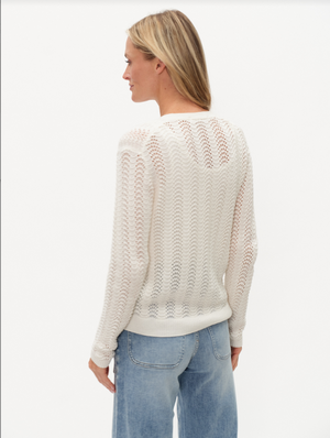 Ebony Crochet Cardigan in Ivory Six/Fifty SF2326