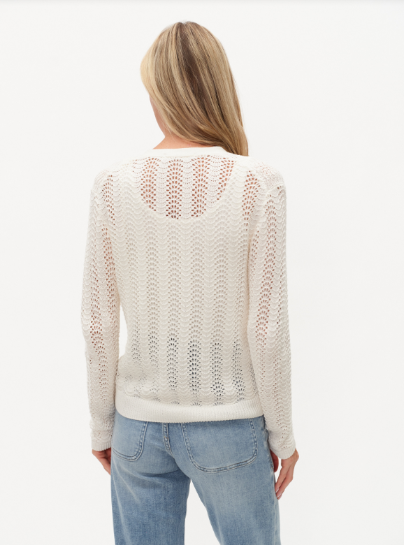 Ebony Crochet Cardigan in Ivory Six/Fifty SF2326