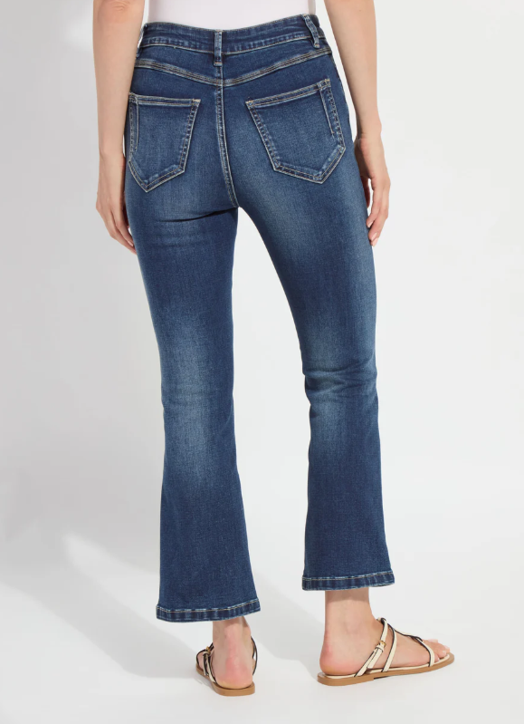 Ankle Estelle everyday flare denim dark mid wash-Lysse 3813