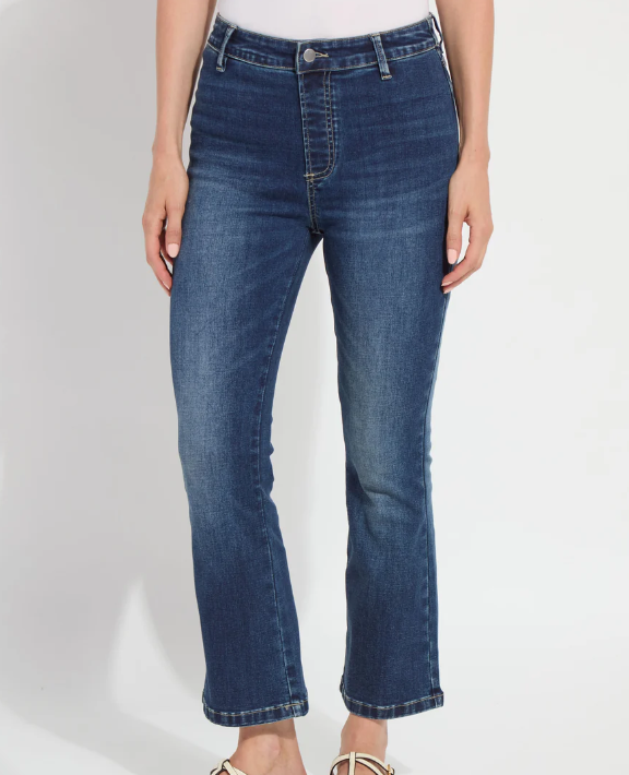 Ankle Estelle everyday flare denim dark mid wash-Lysse 3813