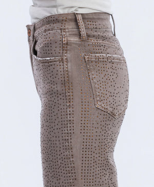 Rhinestone Embellished Jean in Fudge - Vervet