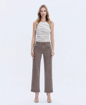 Rhinestone Embellished Jean in Fudge - Vervet
