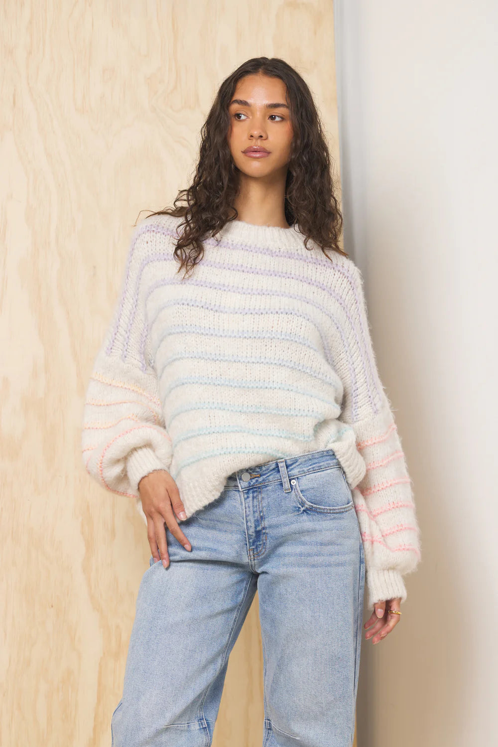 Ombre Striped Sweater - Vintage Havana