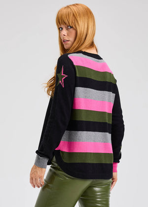 Stars + Stripes Sweater in Black - Zaket & Plover