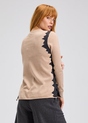Jaggered Sweater in Oat - Zaket & Plover