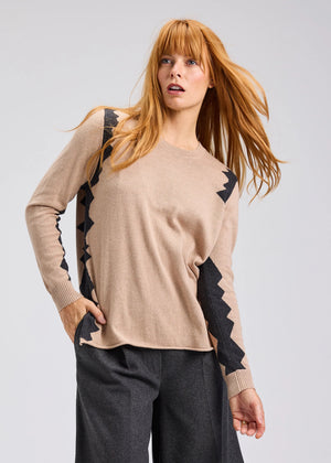 Jaggered Sweater in Oat - Zaket & Plover