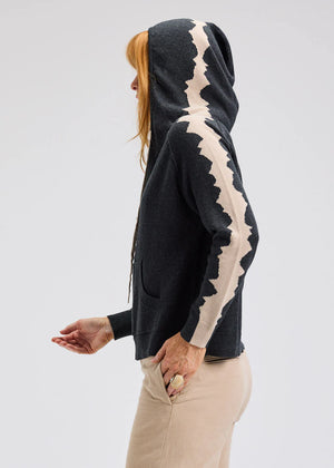 Jaggered Edge Hoodie in Charcoal - Zaket & Plover
