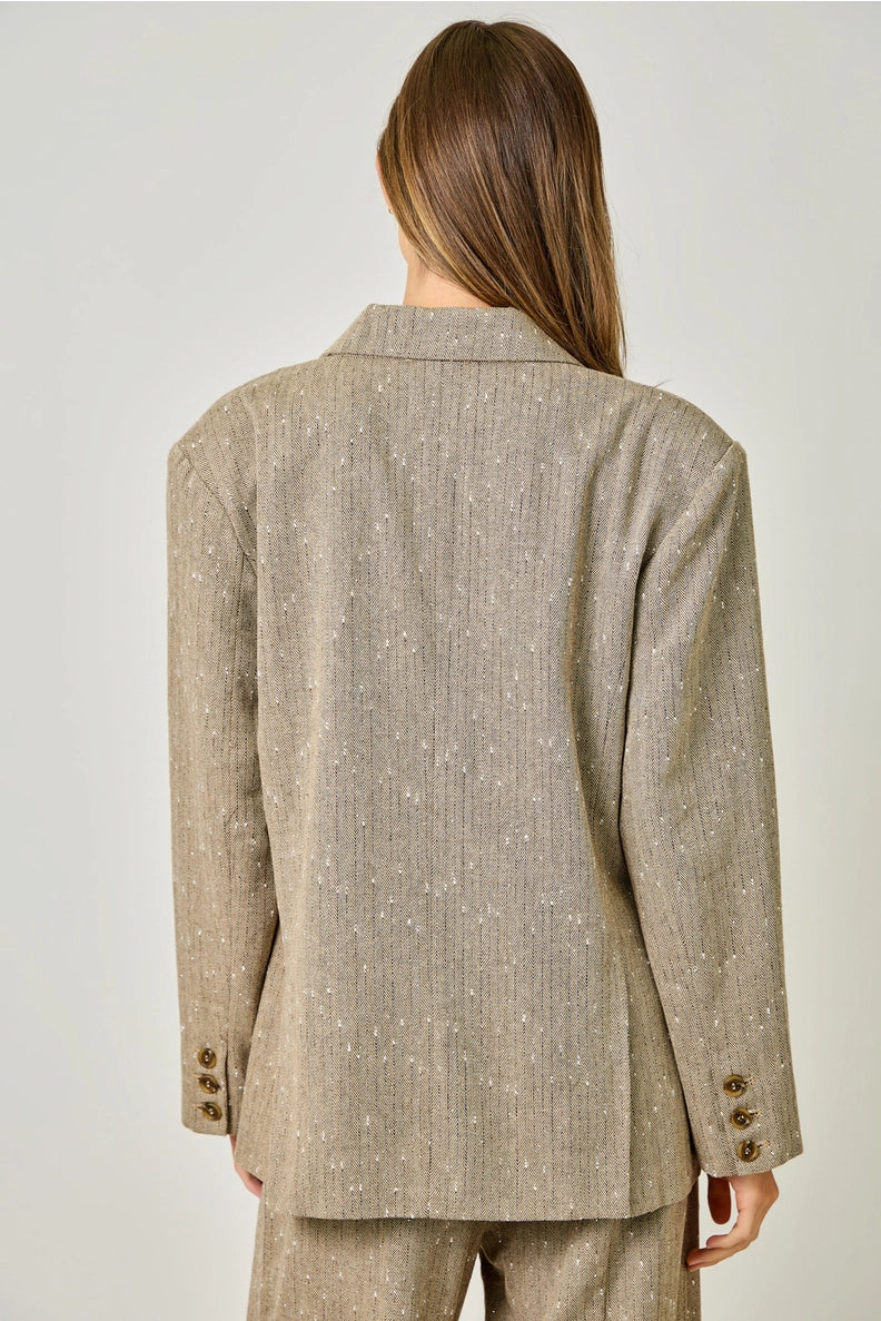 Sparklett Oversized Blazer in Sand - Mystree
