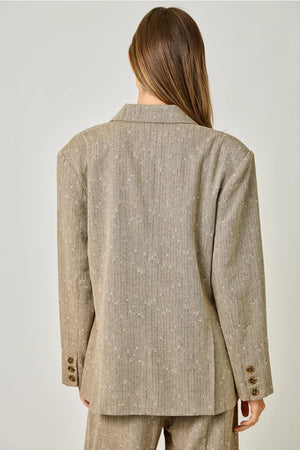 Sparklett Oversized Blazer in Sand - Mystree