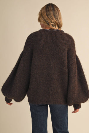 CREW NECK SATIN SCARF SWEATER- Klesis - IT4906