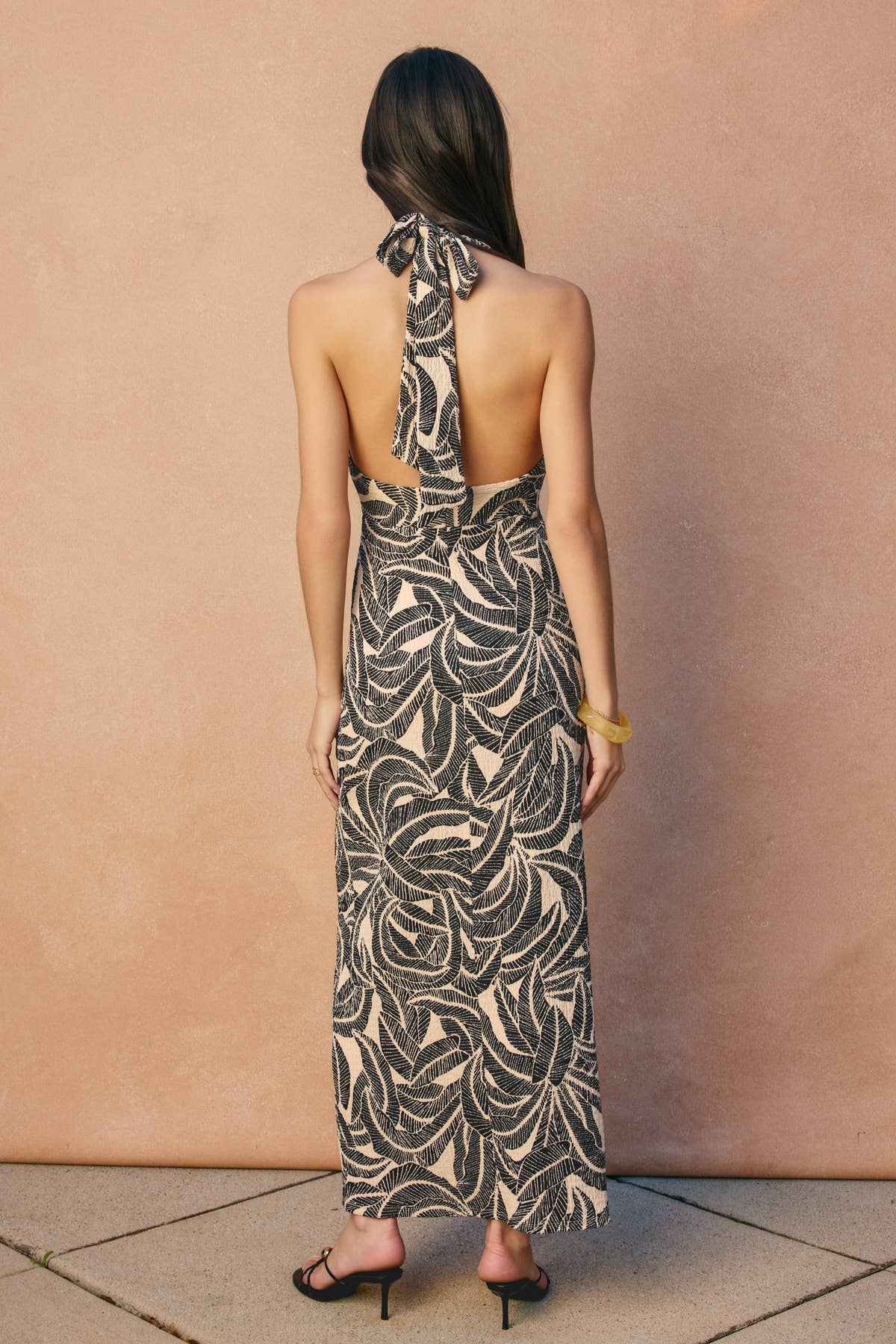 Halter O Ring Maxi Dress-Dress Forum FD13790-CP781