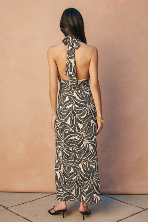 Halter O Ring Maxi Dress-Dress Forum FD13790-CP781