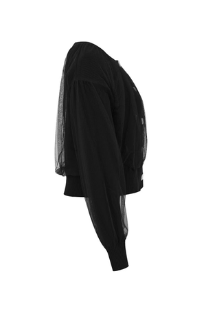 Marielle Crew-Neck Tulle Cardigan-RIVIR JO306