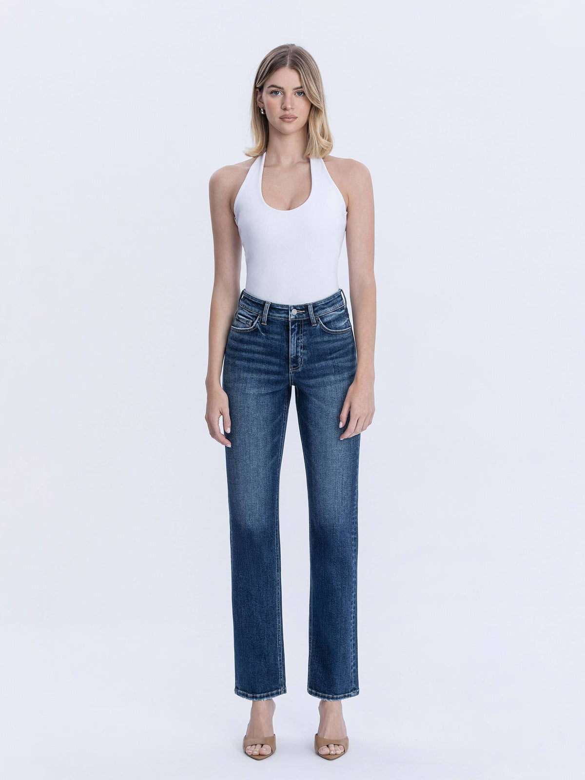 High Rise Full Length Straight leg jean-Vervet T7012