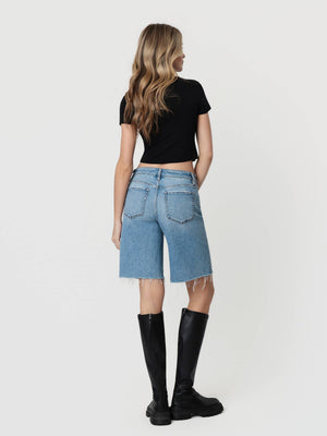 MID RISE RAW HEM JORTS-Vervet T7494