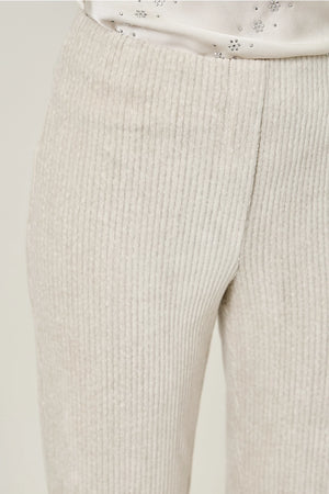 Velvet Corduroy Bootcut Trouser in Ivory - Mystree