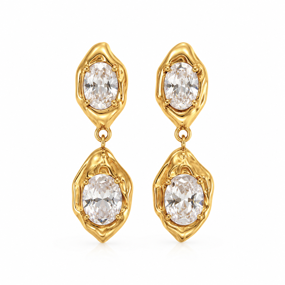 Coralie Bezel Drop Earring-Sahira