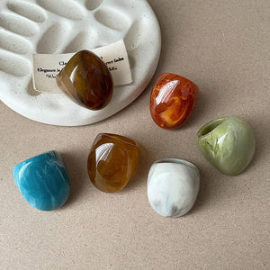 Vintage Marbled Resin Ring 6W6JRG226