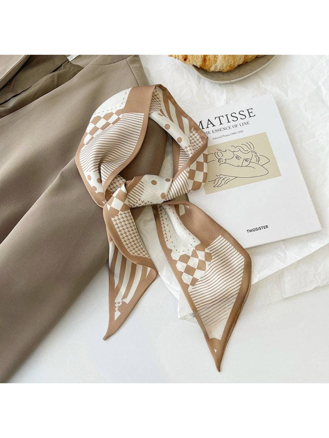 Modern Pattern Mix Skinny Scarf